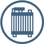 Symbol für Reinigung und Instandhaltung von Wärmetauschern